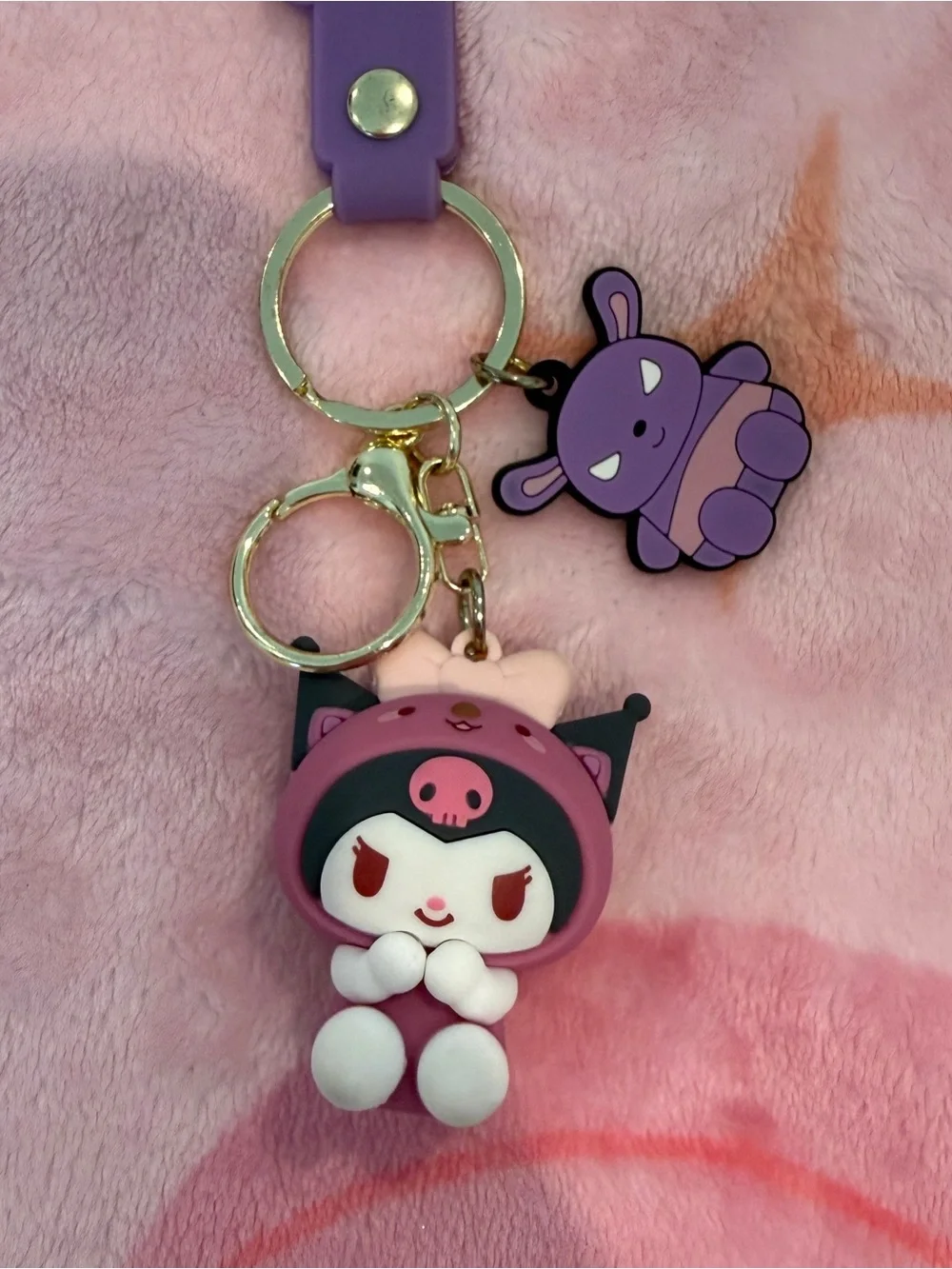 GUC Sanrio My Melody & Kuromi Character Keychain Set - Pink and Purple